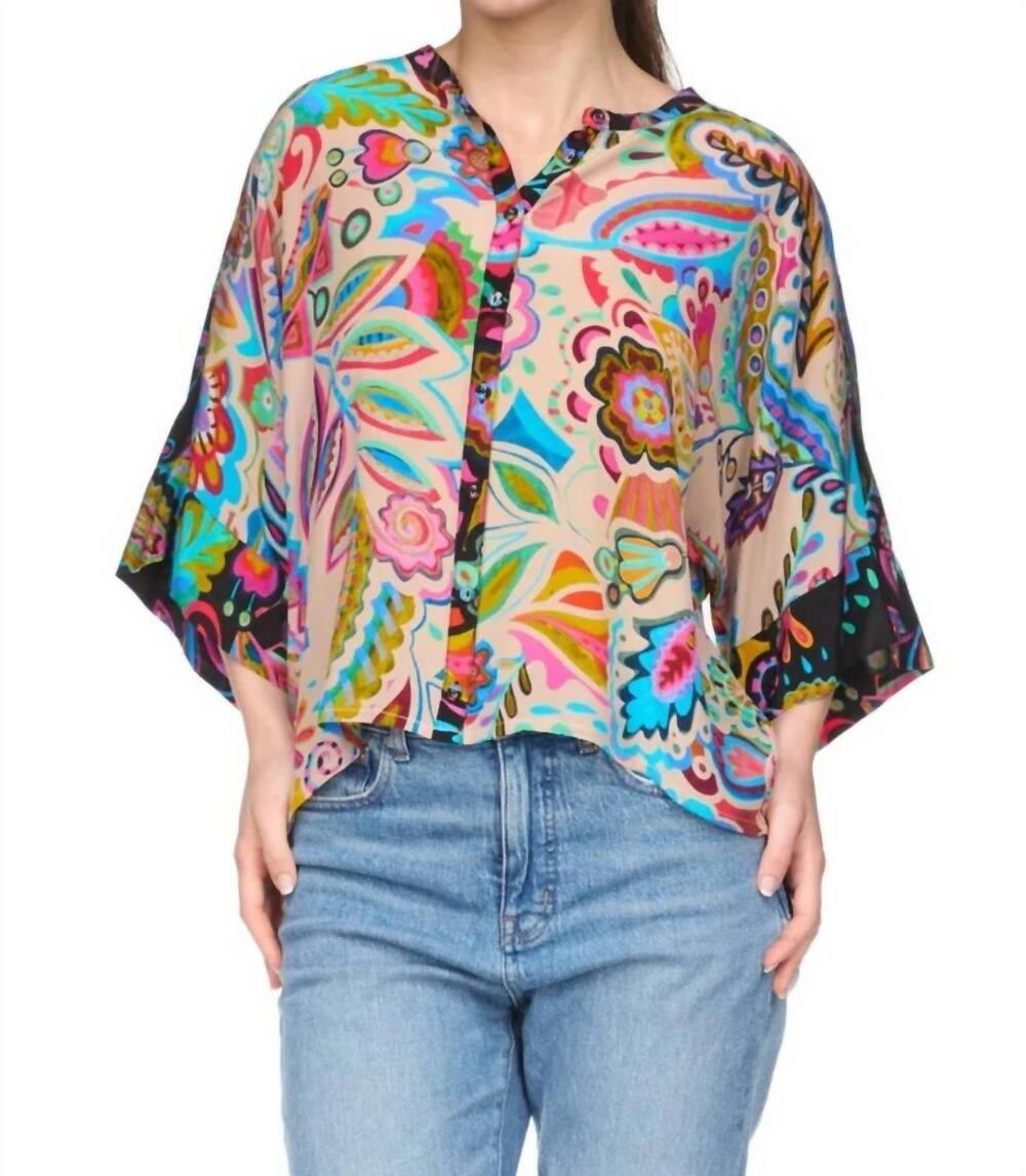 NEW JOHNNY WAS flow shrug top in silvana